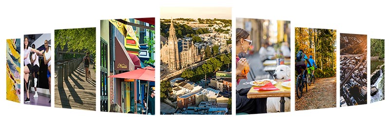 Carousel style image showing scenes from Manayunk