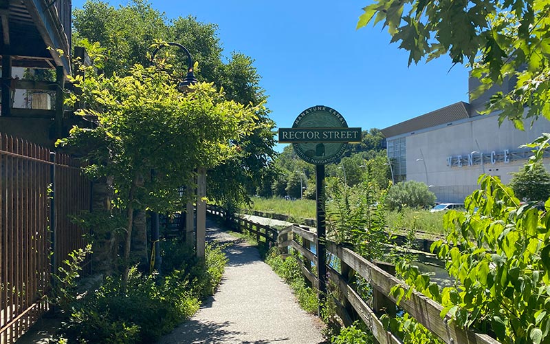 Rector Street trail sign
