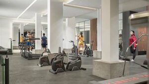 Rendering of the fitness center at Roe at Manayunk