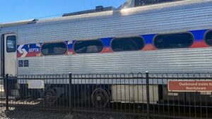 SEPTA train at a station