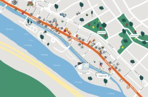 Map showing local restaurants and places of interest in Manayunk