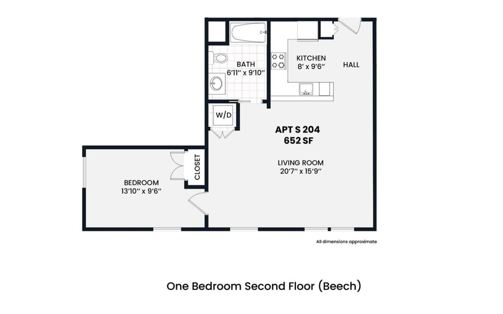 Heights - Beech 1 bedroom second floor 652 sf