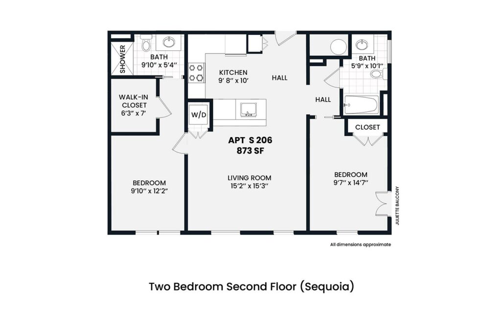 Heights - Sequoia 2 bedroom second floor 873 sf